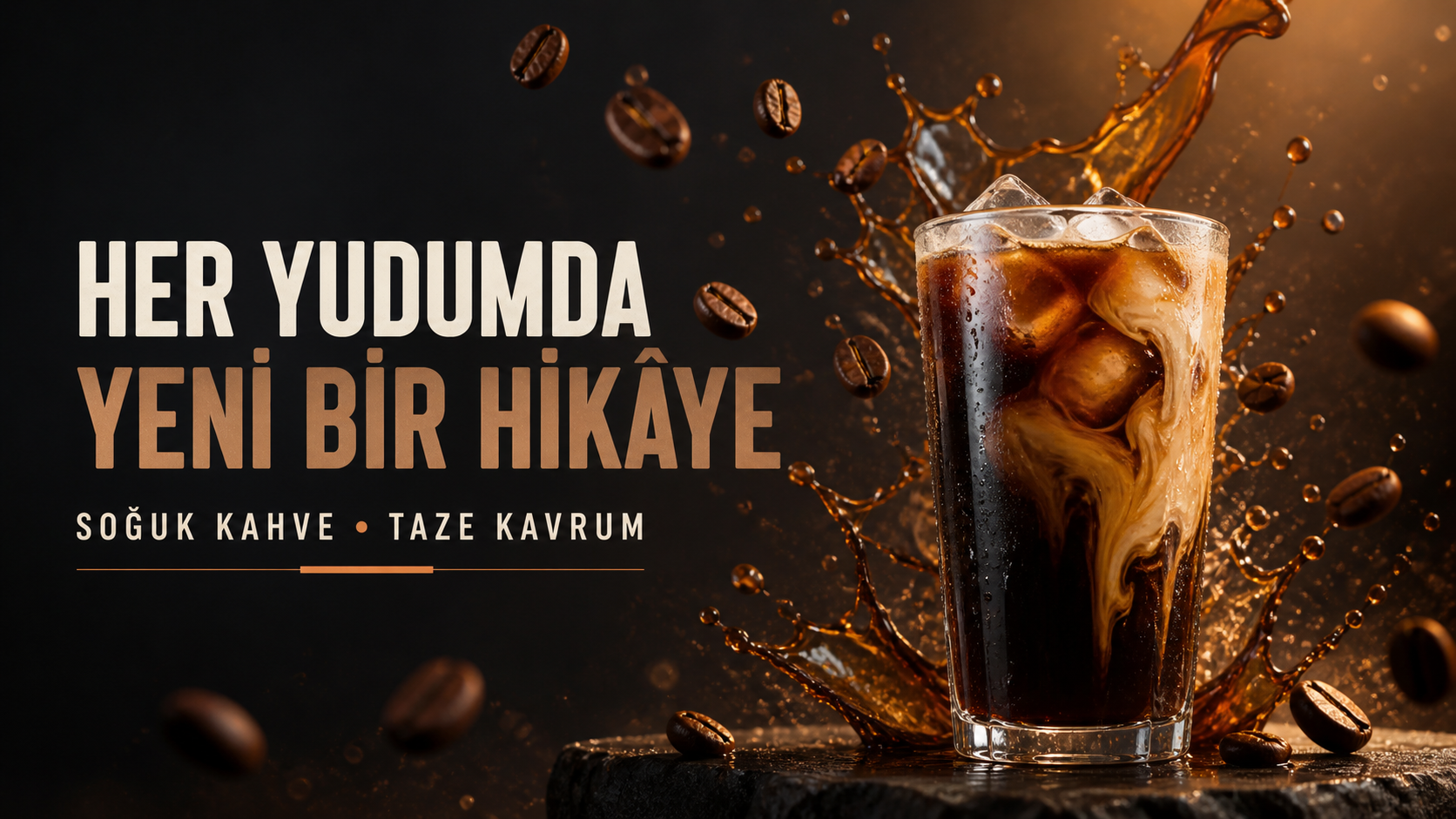 Soğuk kahve dijital ekran reklamı